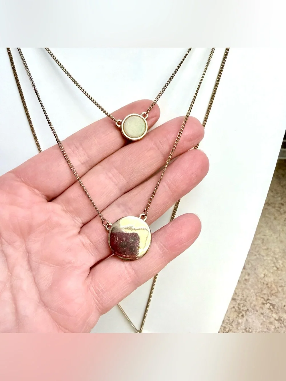 3 strand gold tone necklace